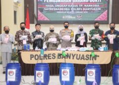 Gelar Pemusnahan Barang Bukti Sabu 21,9 Polres Banyuasin Selamatkan 110.000 Jiwa
