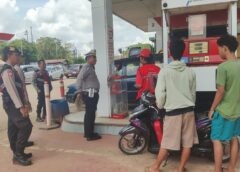 Cegah Kelangkaan BBM dan Penimbunan, Piket Pawas Polres Banyuasin Pimpin Patroli Gabungan Samapta & Lantas di SPBU Km 52