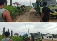 Alarm Keras bagi Pemerintah, Kendaraan Roda Empat Kembali Terbalik di Jalan Rusak Sungai Dua