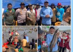 Sambut HUT ke-81 RI, Bupati PALI Berbaur Bersama Warga Bekarang Ikan di Danau Sebetung