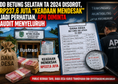 DD Betung Selatan TA:2024 Rp963 Juta, Pos Keadaan Mendesak Rp237 Juta Dipertanyakan, APH Diminta Audit Menyeluruh