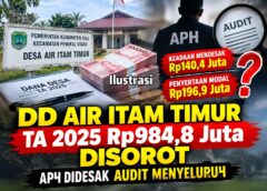 Rp337,3 Juta untuk Keadaan Mendesak dan Penyertaan Modal DD Air Itam Timur TA 2025 Dipertanyakan, APH Didesak Audit Menyeluruh